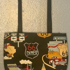 Route 66 Black and Multicolor Shoulder Bag